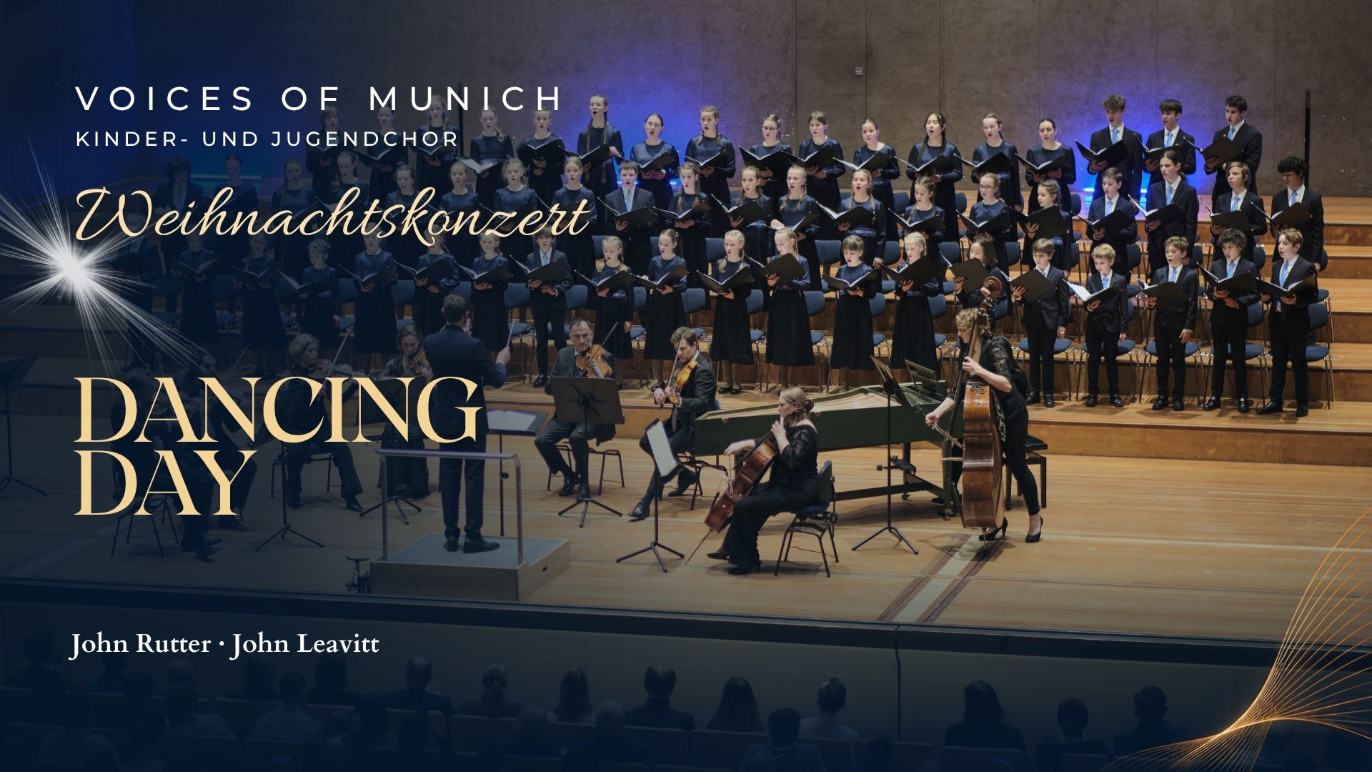 Ankündigungsbanner zum Weihnachtskonzert Dancing Day mit Voices of Munich